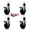 Service Caster 5'' Soft Rubber Swivel 1-3/4'' Expanding Stem Caster Set with Brake, 4PK SCC-EX20S514-SRS-PLB-134-4 - alternate 2